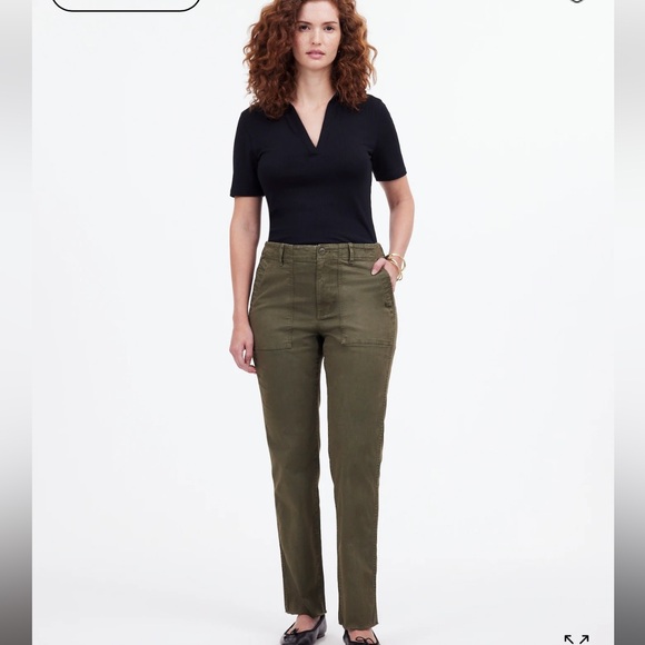 Madewell The Curvy Slim Straight Trouser Pant in Garment Dye - Size 32 - Picture 1 of 7